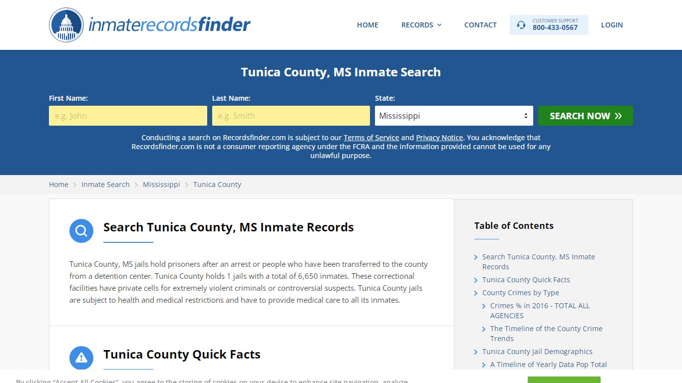Tunica County, MS Inmate Lookup & Jail Records Online