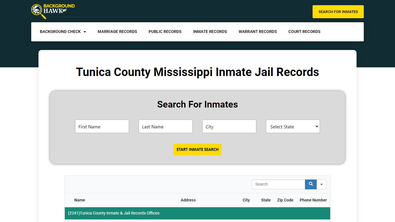 Inmate Jail Records in Tunica County , Mississippi